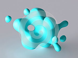 3D image of Cyan Drop - Parametric Dribble Model