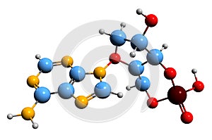 3D image of Cyclic adenosine monophosphate skeletal formula