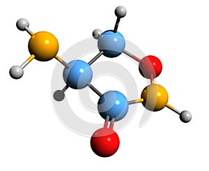 3D image of Cycloserine skeletal formula