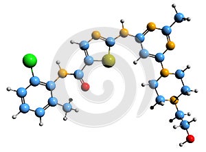 3D image of Dasatinib skeletal formula