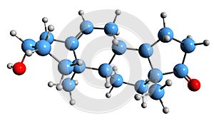 3D image of Dehydroepiandrosterone skeletal formula