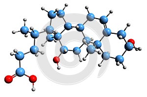3D image of Deoxycholic acid skeletal formula