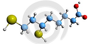 3D image of Dihydrolipoic acid skeletal formula