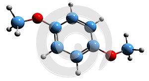 3D image of dimethyl hydroquinone skeletal formula