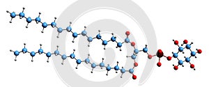 3D image of Dipalmitoyl phosphatidylinositol skeletal formula