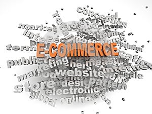 3d image E-COMMERCE issues concept word cloud background