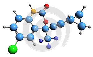 3D image of Efavirenz skeletal formula