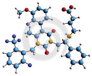 3D image of Elagolix skeletal formula