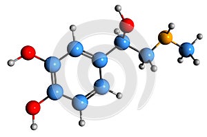 3D image of Epinephrine skeletal formula