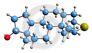 3D image of Epitiostanol skeletal formula