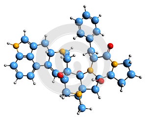 3D image of Ergostine skeletal formula