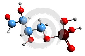 3D image of Erythrose 4-phosphate skeletal formula