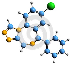 3D image of Estazolam skeletal formula