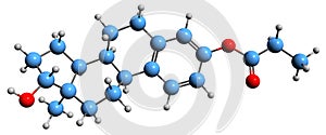 3D image of Estradiol 3-propionate skeletal formula