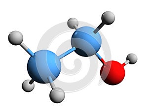 3D image of ethanol skeletal formula