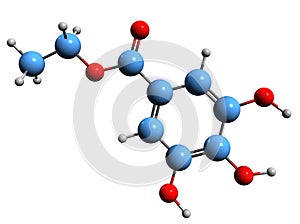 3D image of Ethyl gallate skeletal formula