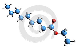 3D image of Ethyl nonanoate skeletal formula