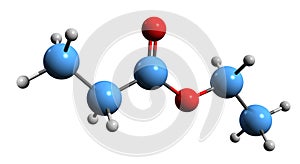 3D image of Ethyl propionate skeletal formula