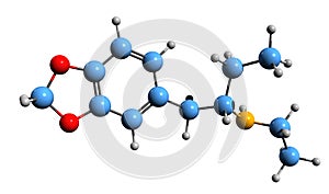 3D image of Ethylbenzodioxolylbutanamine skeletal formula