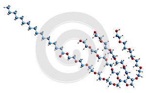 3D image of example of polysorbate 60 skeletal formula