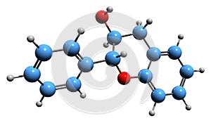 3D image of Flavan-3-ol skeletal formula