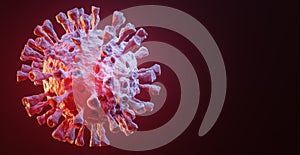 3D Image of Flu Coronavirus Covid-19 background
