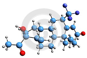 3D image of Flumedroxone skeletal formula