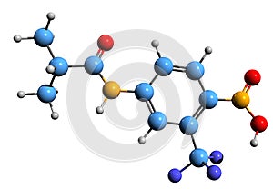 3D image of Flutamide skeletal formula