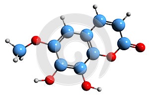 3D image of Fraxetin skeletal formula