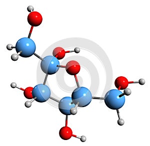 3D image of Fructose skeletal formula