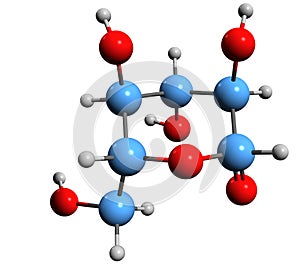 3D image of Glucono delta-lactone skeletal formula