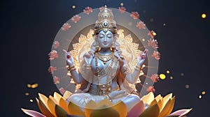 3d image of goddess Lakshmi generative AI
