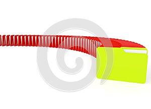 3d image of a green and red file folder