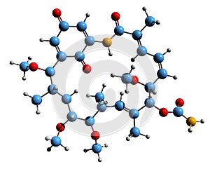 3D image of Herbimycin skeletal formula