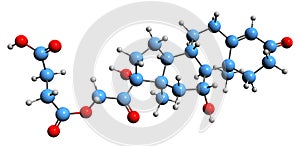 3D image of Hydrocortisone hemisuccinate skeletal formula