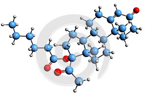 3D image of Hydroxyprogesterone caproate skeletal formula