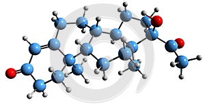 3D image of Hydroxyprogesterone skeletal formula