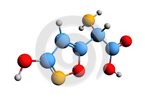 3D image of ibotenic acid skeletal formula