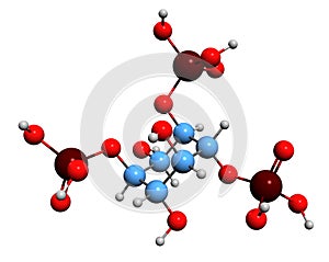 3D image of Inositol trisphosphate skeletal formula