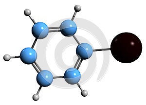 3D image of Iodobenzene skeletal formula