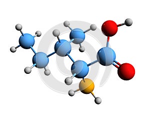 3D image of isoleucine skeletal formula