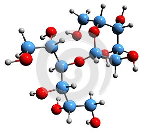 3D image of Lactitol skeletal formula