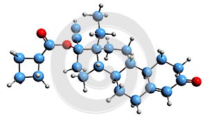 3D image of Levonorgestrel cyclobutylcarboxylate skeletal formula