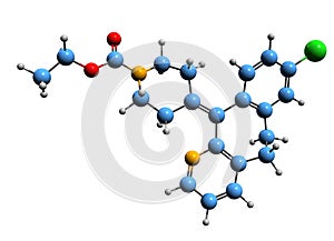 3D image of Loratadine skeletal formula