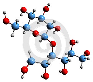 3D image of Maltitol skeletal formula