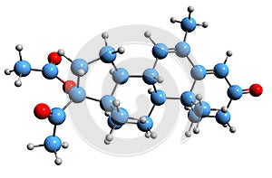 3D image of Megestrol acetate skeletal formula