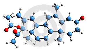 3D image of Melengestrol acetate skeletal formula