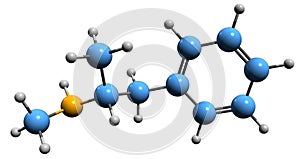 3D image of Methamphetamine skeletal formula