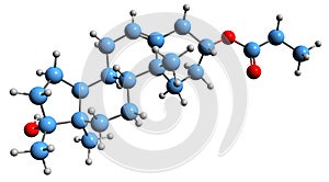3D image of Methandriol propionate skeletal formula