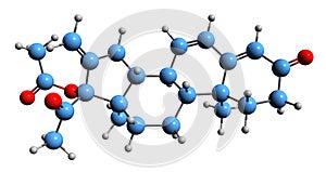 3D image of Methenmadinone acetate skeletal formula